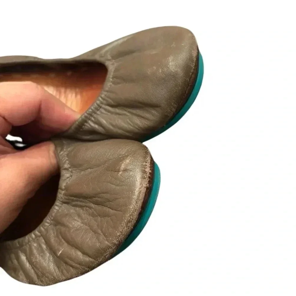 Tieks Tan Leather Ballet Flats - Picture 3 of 9